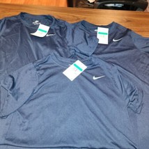 NEW w/Tags Nike Dri-Fit  Short Sleeve Shirt Youth XL Dark Blue lot of 3 Baseball - $15.64