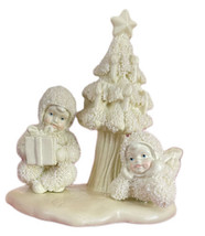 Snow Babies Figurines Two Snow Babies Sitting By Christmas Tree in Original Box - £23.74 GBP