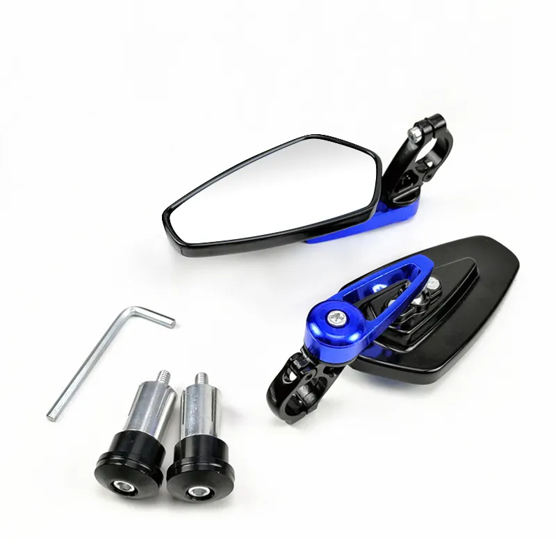 1 Pair 7/8&quot; 22mm Motorcycle Aluminum Bar End Side Rearview Mirror Universal - £10.99 GBP+