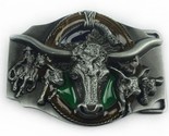 Green Bull Belt Buckle Metal BU107 - $9.95