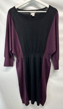 Ann Taylor Loft Sweater Dress Colorblock Black &amp; Burgundy - Bring UR Boots! L - £21.90 GBP