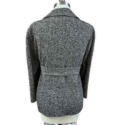 VTG Alpaca Blend Agnona Bergdorf Goodman Sz 44/L/XL Blk/Wht Tweed Jacket w/Belt Item image 5