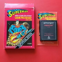 Superman Atari 2600 7800 Text Label Game Manual Box Works - £51.33 GBP
