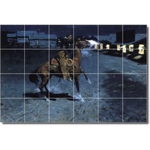 Frederic Remington Western Painting Ceramic Tile Mural BTZ07317
