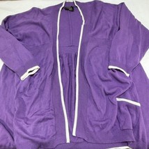 Lane Bryant Purple Cardigan Sweater Open Front Size 26/28 Pockets - £13.57 GBP
