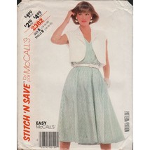 McCall&#39;s Stitch &#39;n Save 2382 Easy Crop Jacket &amp; Bias Dress Pattern Uncut 1980s - £9.97 GBP