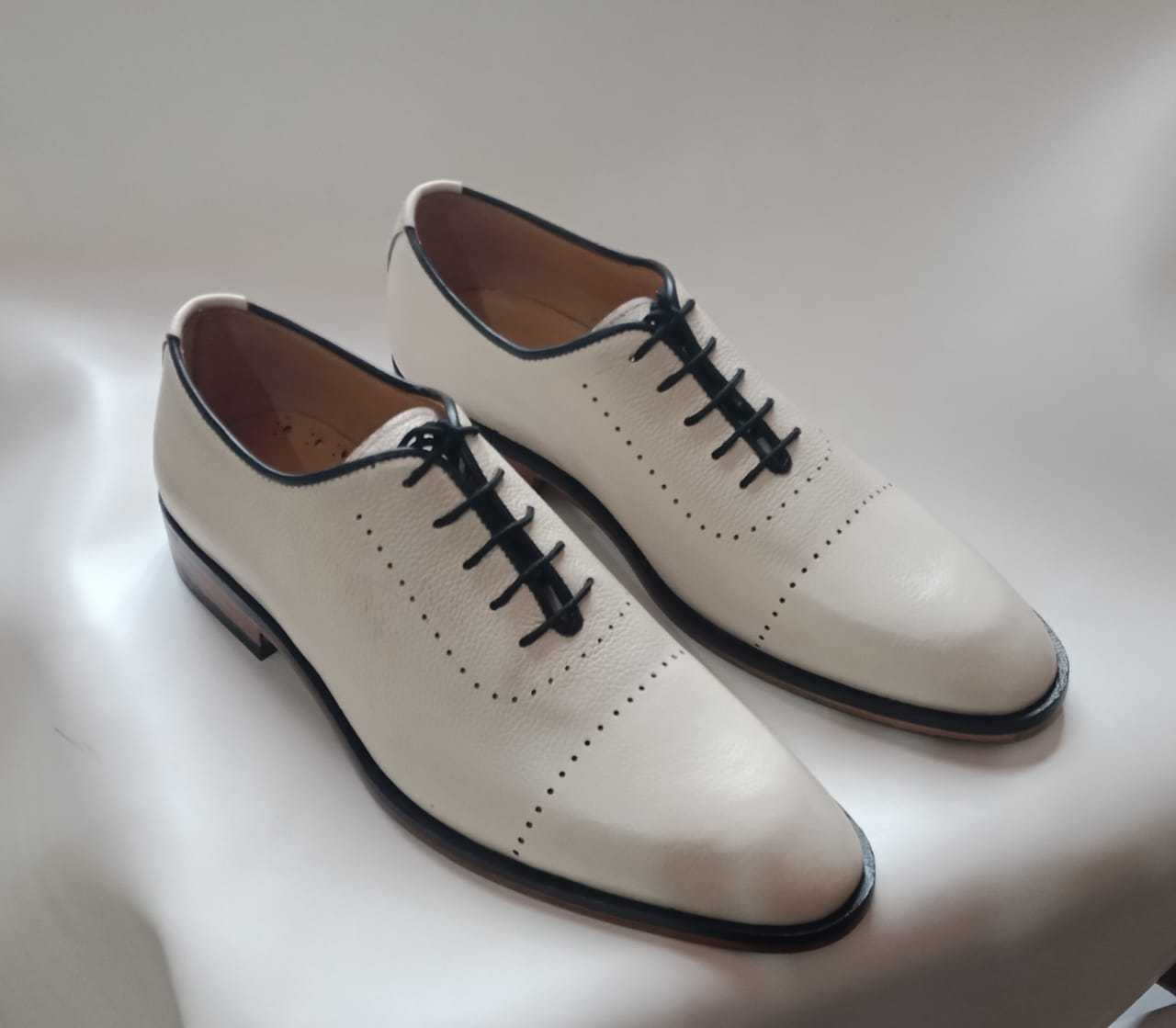 Handmade Men white Party Shoes, Men white leather formal shoes, Men dress shoes