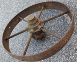 Vintage Cast Iron Wagon Cart Wheel One 16-1/2” Diameter x 2-3/8&quot;  thick - $125.18