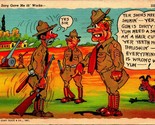 Comic Military Humor Sarg Gave Me The Works Linen Postcard E8 - $8.86