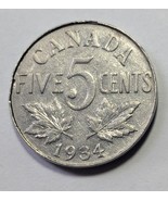 1934 Canada 5 Cents Coin - $2.66 CAD