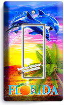 Florida Palm Oc EAN Dolphins Sunset Single Gfi Light Switch Wall Plate Room Decor - £9.56 GBP
