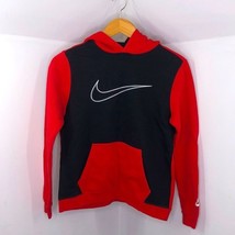 Nike swoosh logo red black pull over hoodie - £9.34 GBP