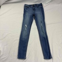 Hollister Women Skinny Jeans Blue Distressed 5 Regular - £7.78 GBP