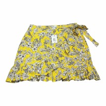 MIXIT Lemon Floral Faux Wrap Side Tie Mini Skirt Women’s Size 12 NWT - £15.20 GBP