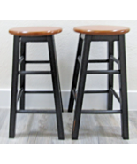 Matched Pair of World Market Black 23.5&quot; H Counter Height Wood Backless ... - $2,766.93 MXN