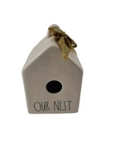 Rae Dunn PINK Nest Square Birdhouse Ceramic Artisan Collection By Magenta  - £18.68 GBP
