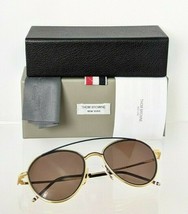 Brand New Authentic Thom Browne Sunglasses TBS 109-C-T Gold Navy TB109 Frame - £329.34 GBP