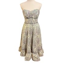 Anthropologie Womens Size 8 Girls From Savoy Swirled Paisley Strapless D... - €17,04 EUR