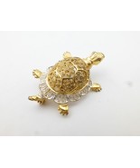 TURTLE Pin Brooch in Sterling Silver Gold Vermeil Filigree Open work - F... - £43.86 GBP