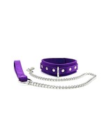 Purple Suede &quot;Selena&quot; Collar &amp; Chain Leash Set, Bondage Collar, Sub Chok... - £63.21 GBP