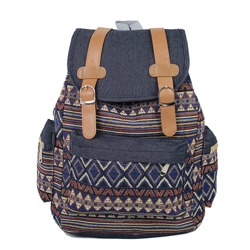 Fashion Women Printing Backpack Canvas School Bags For Teenagers Large Shoulder  - £24.87 GBP