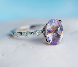 5ct lavender Sapphire &amp;Diamond Unique Design Engagement Wedding Gift Ring - £432.01 GBP