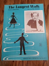 1955-SHEET MUSIC-THE Longest WALK-JAYE P. Morgan - £14.76 GBP