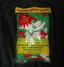 VINTAGE WOOL NOVELTY COTTON BLEND LOOPS RED GREEN &amp; WHITE BIG VALUE PACK... - £15.18 GBP