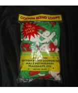 VINTAGE WOOL NOVELTY COTTON BLEND LOOPS RED GREEN &amp; WHITE BIG VALUE PACK... - £14.94 GBP