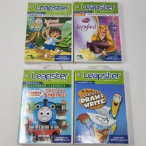 LeapFrog Leapster Learning Games Lot of 4 Disney Tangled Go Diego Go Thomas - £26.98 GBP