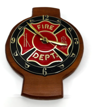 Vintage Handmade Fire Department Tribute Clock Wood Base Firehouse Manca... - $748.09 MXN