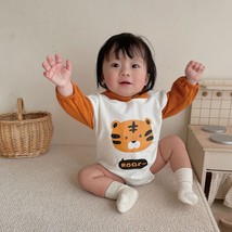 Cute And Versatile Baby Tiger Print Hooded Romper, Oversized Tiger sweat... - £24.21 GBP