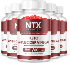 5 Pack - NTX Keto ACV Gummies, Vegan, Weight Loss Supplement - 300 Gummies - $106.91