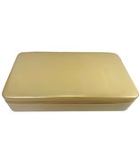ESTEE LAUDER JEWELRY, MAKE-UP CASE, MIRROR, 2 CMPTMNT GOLD FAUX LEATHER/... - $22.29 CAD