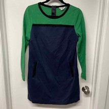 Boden Womens Vintage 90s Color Block Knit Long Sleeve Pocket Shift Dress... - $37.62