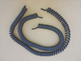22QQ29 PAIR OF SPIRAL CORDS, 16&quot; LONG COMPRESSED, 2 WIRE, MAYBE 18GA, VE... - $9.43
