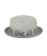 Men&#39;s Bently Soft Fedora Briad Straw Hat Stingy Brim Gino Gi217 Silver Gray - $82.14 CAD