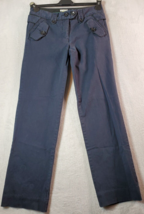 Anthropologie Leifsdottir Pants Womens Size 4 Navy Pockets Dark Wash Flat Front - £9.24 GBP