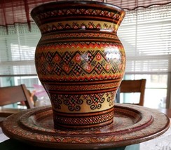Unique ~ Wooden ~ Oversized ~ Cup &amp; Saucer Set ~ Decorative Home Collect... - $35.00