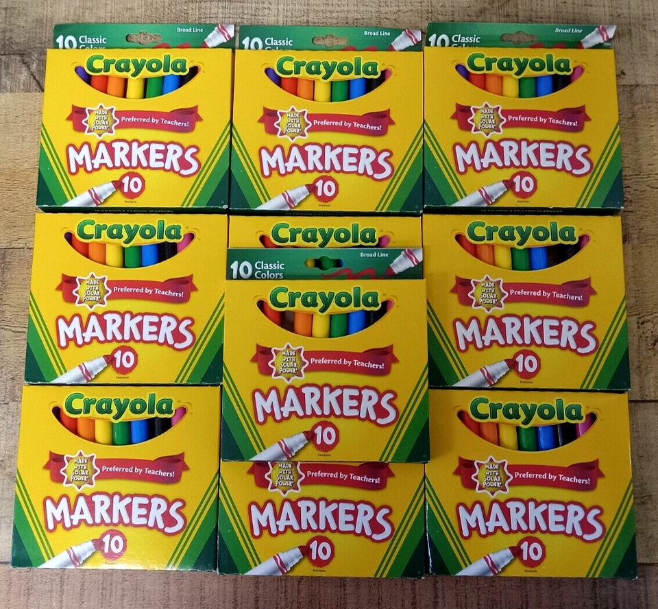10 PACK - Crayola Broad Line Markers - 10 Ct Classic Colors - School Supplies