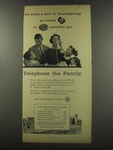 1956 Bell Telephone System Ad - As much a part of Thanksgiving as turkey - $18.49