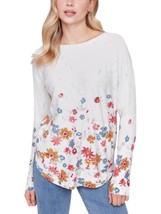 Charlie B floral printed plush knit sweater in Ivory - £58.36 GBP