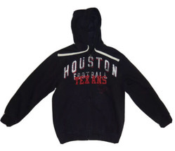 NFL Houston Texans Men’s Large Football Navy Blue Zip Front Hoodie Hooded Jacket - £19.54 GBP