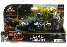 Jurassic World Park Camp Cretaceous Sammy &amp; Velociraptor Dinosaur Figure MOC - £58.57 GBP
