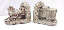 Vintage Book Ends Train Locomotive Tunnel Universal Statuary 1964 - £23.13 GBP