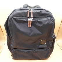 Bebear Diaper Bag Backpack Pockets Zippers Bottle Holder Black with Leat... - $26.96