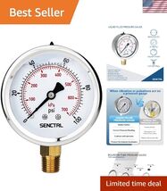 0-100 Psi Glycerin Liquid Filled Low Pressure Gauge, 2.5" Dial Size, 1/4... - $16.62