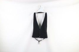 Vtg 30s 40s Rockabilly Mens OS Wool Blend Satin Trim Tuxedo Suit Vest Bl... - £68.89 GBP