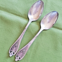 1847 Roger Bros IS Silverplate 2 Teaspoons Old Colony Pattern 1911 5 7/8&quot; - £7.00 GBP