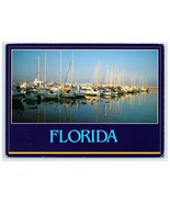 Marina Calm Waters Sailboats Yachts Blue Sky FL Postcard - $7.00